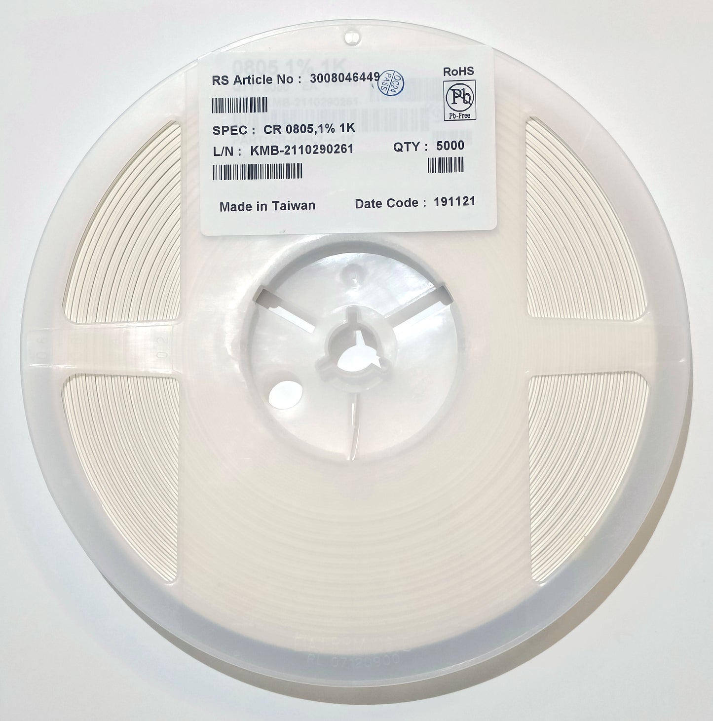 0805 thick-film resistors, 1kΩ - full reel