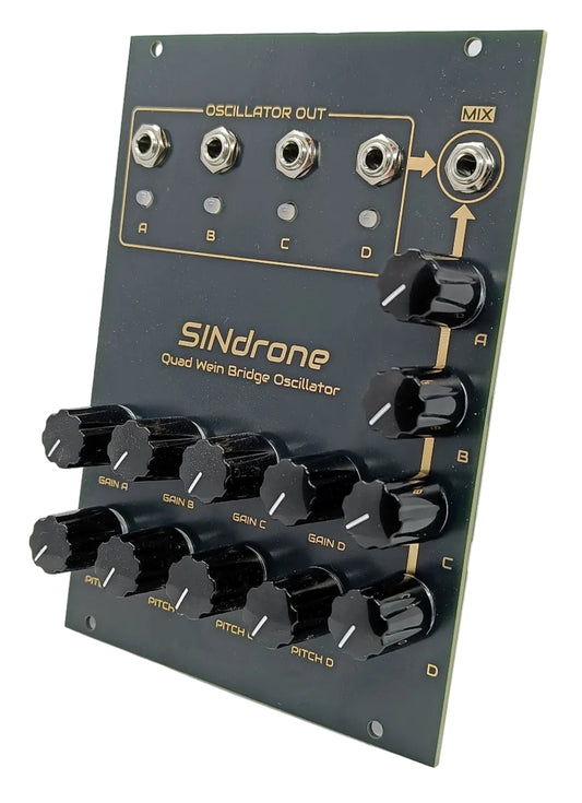 SINdrone - Quad Wien bridge oscillator (18HP - BLACK version)