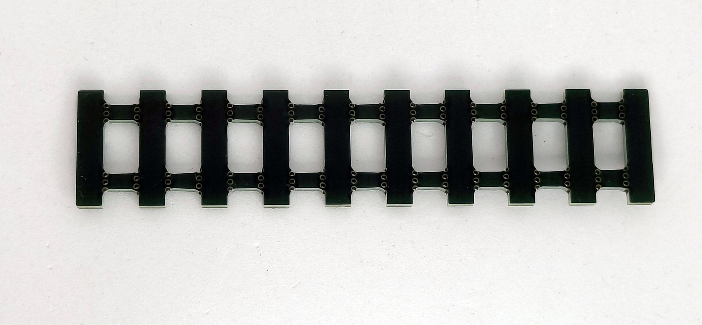 PCB model railway sleepers (for 9mm or 16.5mm track - fret of 10)