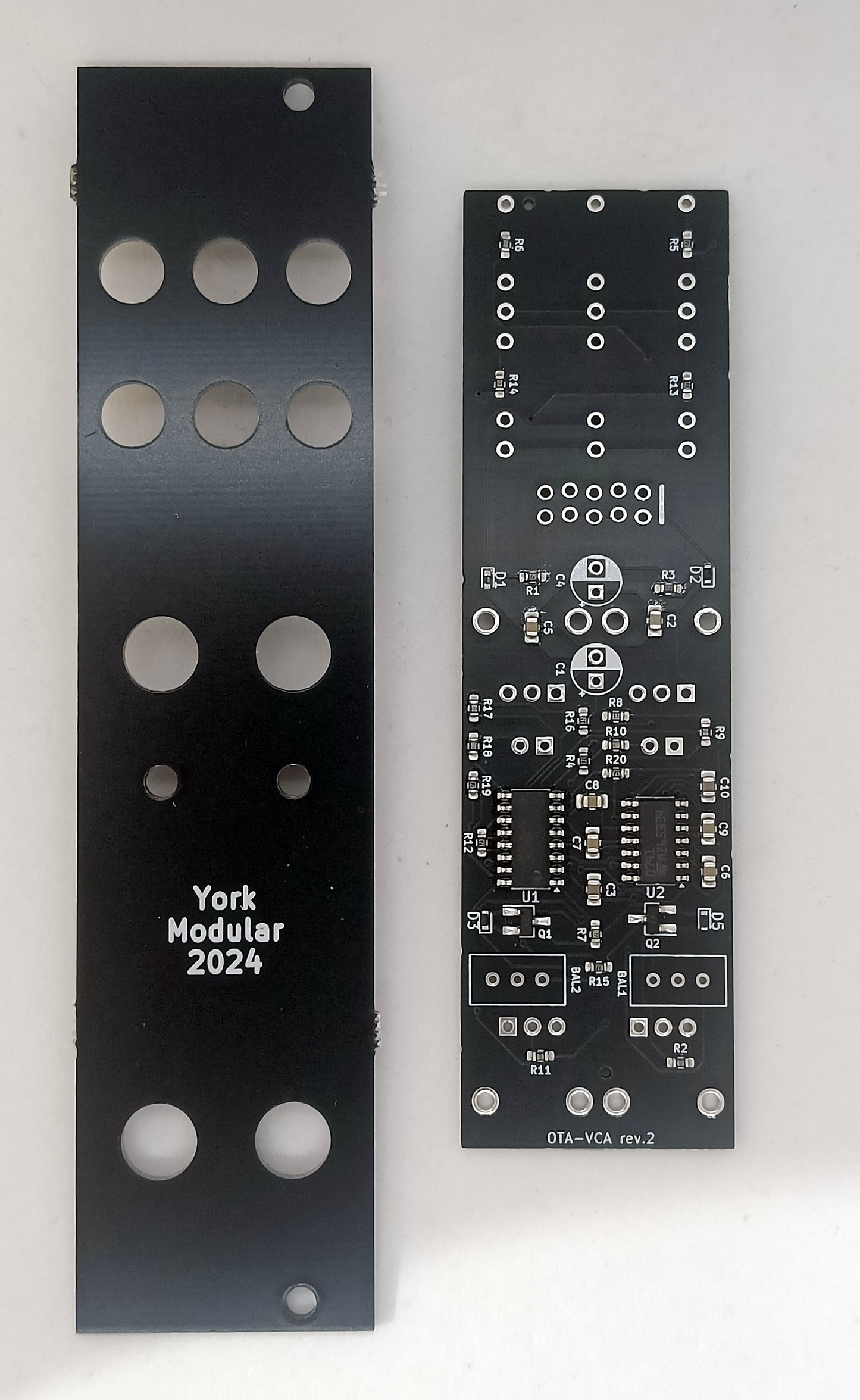 OTAVCAv2: Dual LM13700 linear VCA (partial build - PCB/panel)