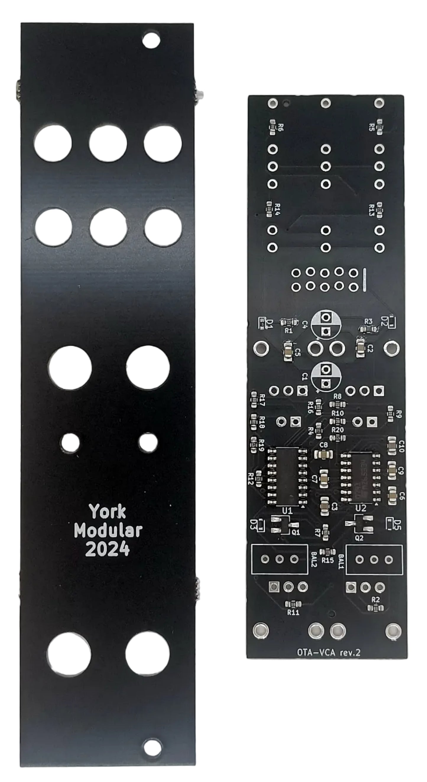 OTAVCAv2: Dual LM13700 linear VCA (partial build - PCB/panel)