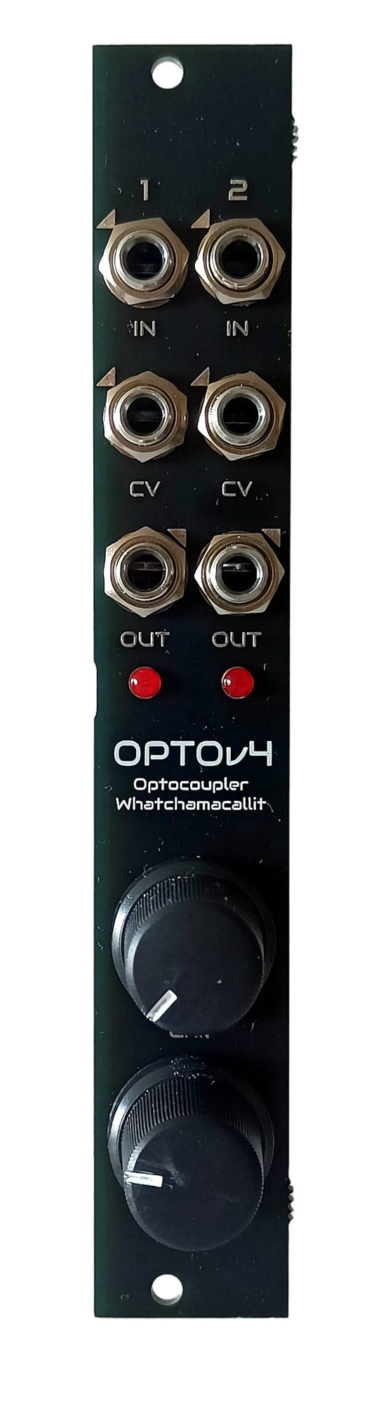 OPTOv4: Dual-channel passive optocoupler VCA/filter/low-pass gate (4HP)