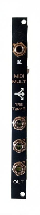 MIDI-MULTv2: 4-way TRS MIDI thru module (2HP)