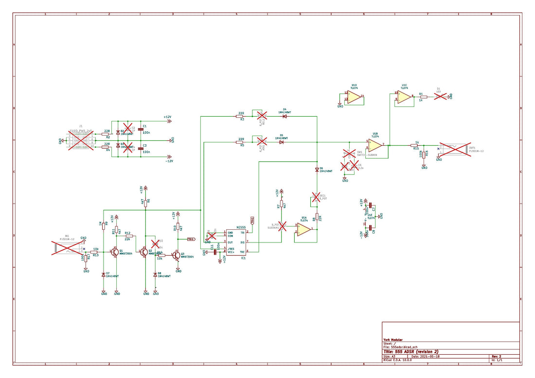 Building the 555-based ADSR envelope generator.