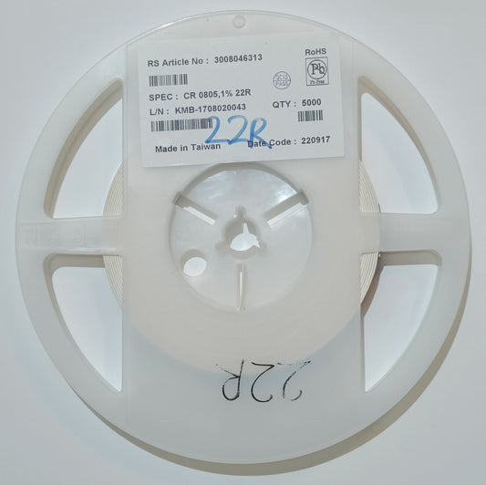 0805 thick-film resistors, 22Ω - partial reel.