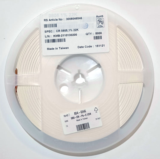 0805 thick-film resistors, 22kΩ - partial reel