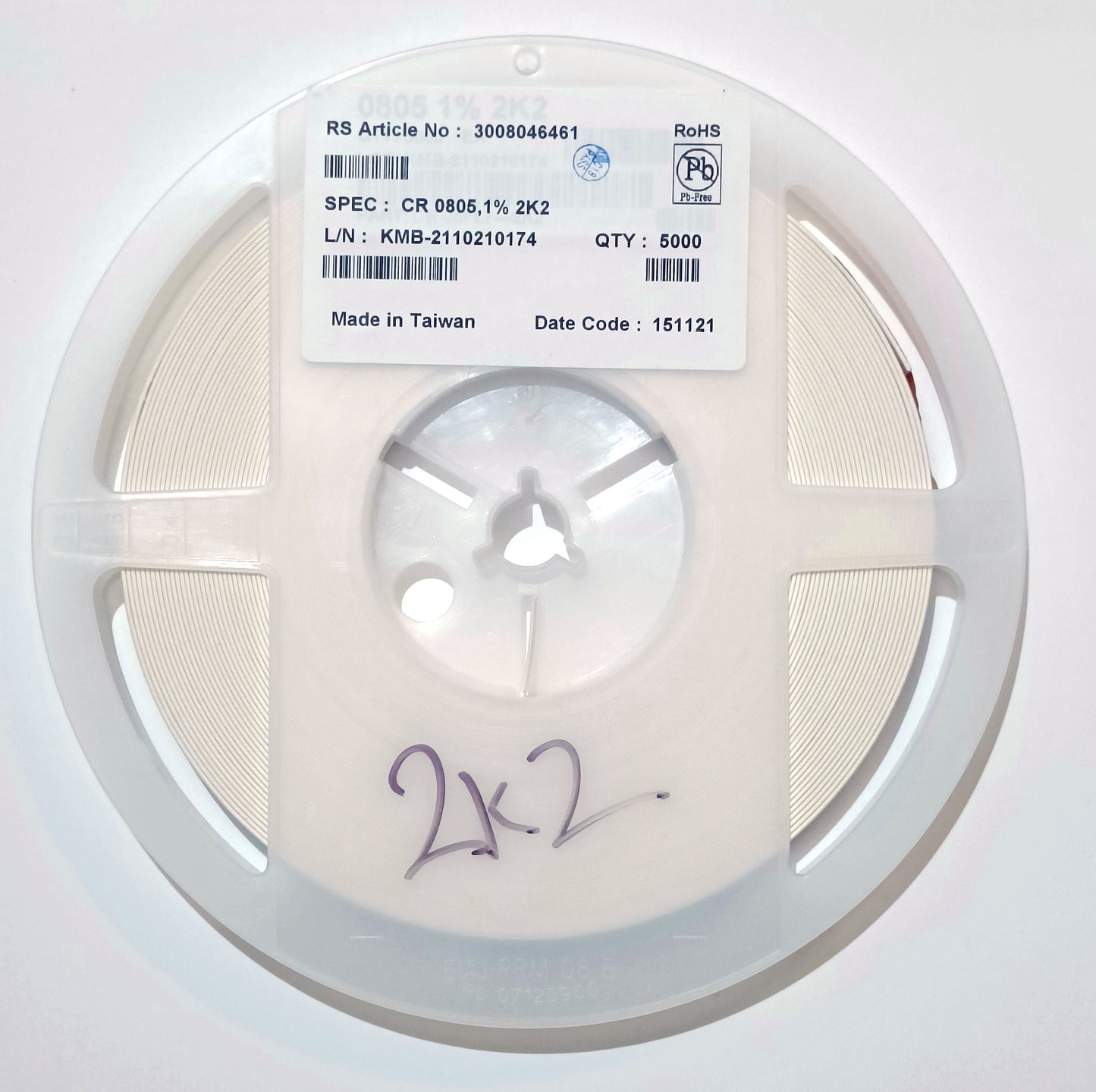 0805 thick-film resistors, 2.2kΩ - partial reel