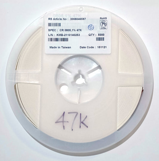 0805 thick-film resistors, 47kΩ - partial reel
