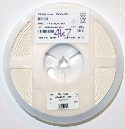 0805 thick-film resistors, 4.7kΩ - partial reel