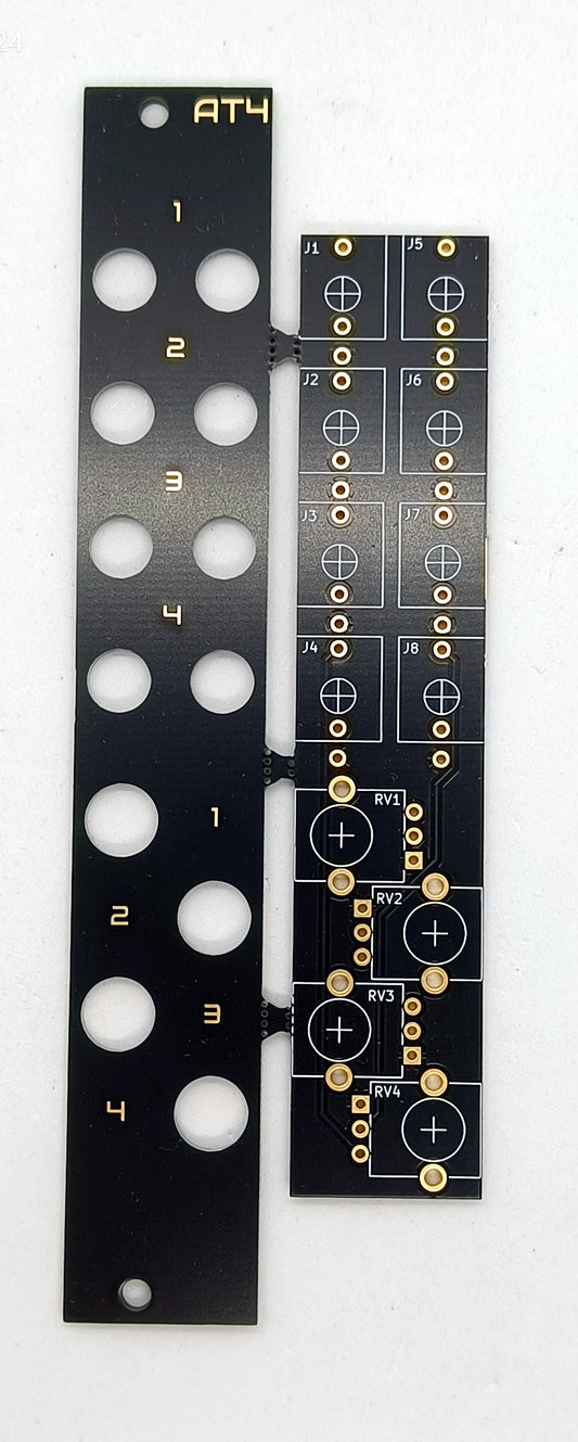 QUADATT: quad passive attenuator - PCB/panel set (4HP)