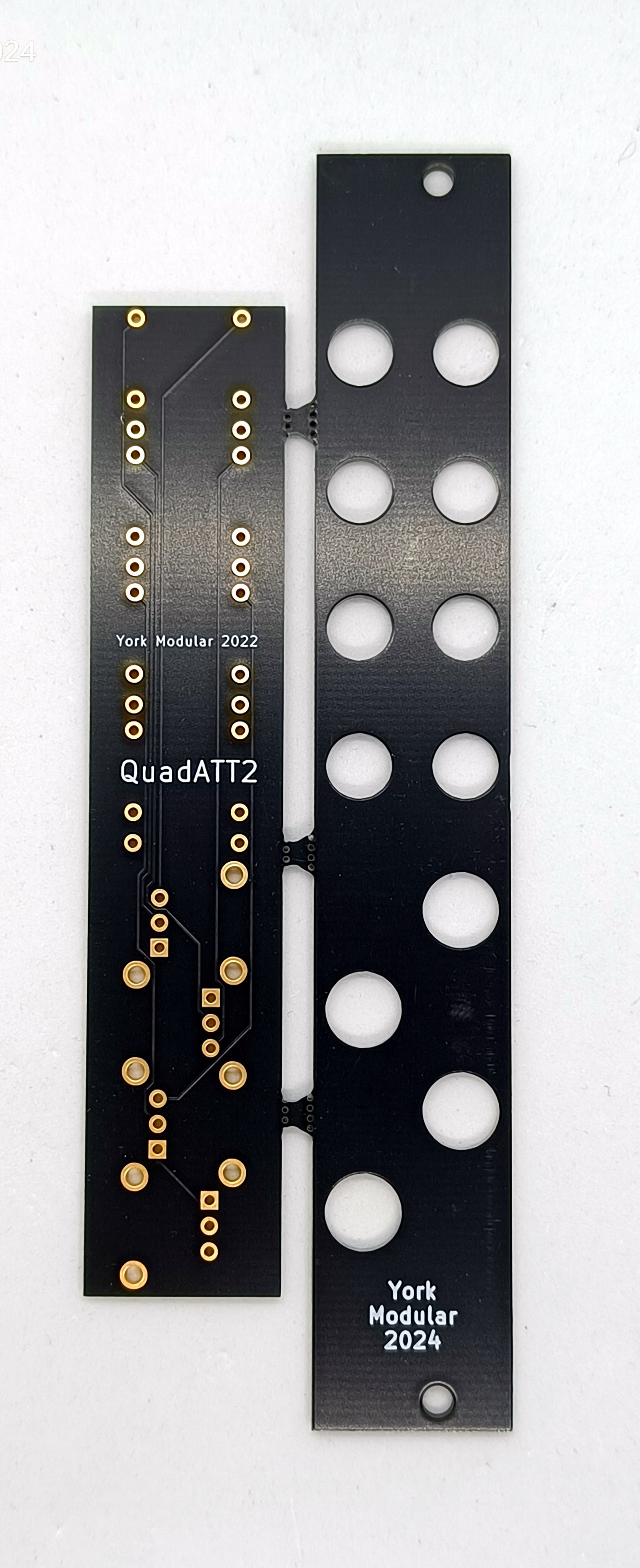 QUADATT: quad passive attenuator - PCB/panel set (4HP)