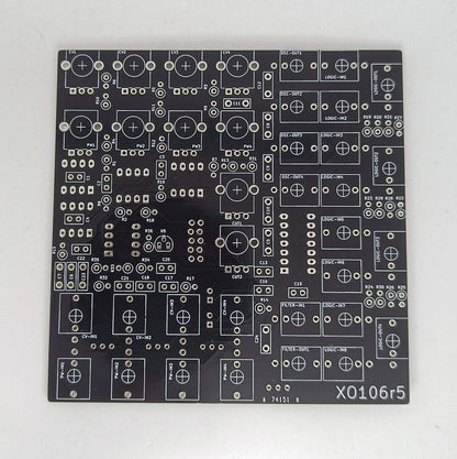 XO106r5: Quad square-wave drone module with patchable logic and filter (PCB/panel)