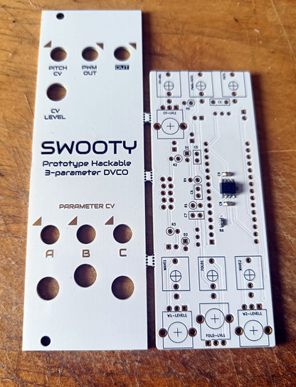SWOOTY: Prototype hackable DVCO - PCB/panel set (8HP)