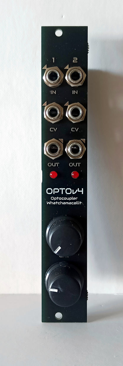 OPTOv4: Dual-channel passive optocoupler VCA/filter/low-pass gate (4HP)