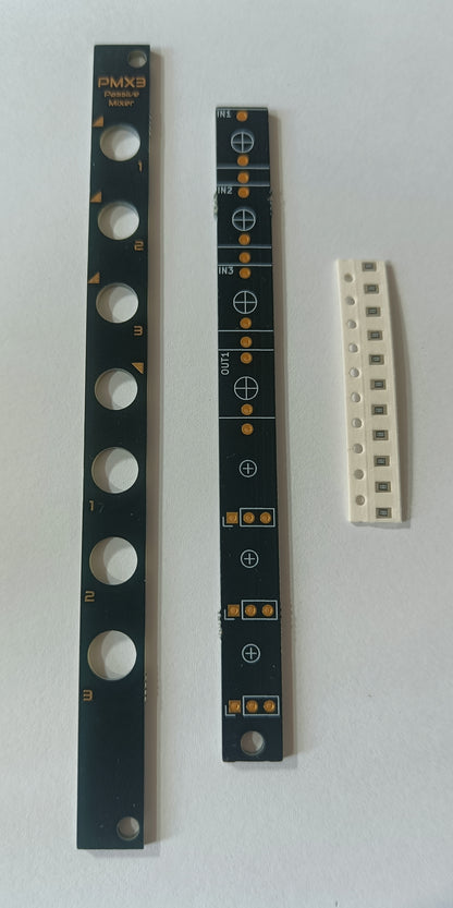 PMX3.2: PCB/panel set for 3-channel passive mixer (2HP)