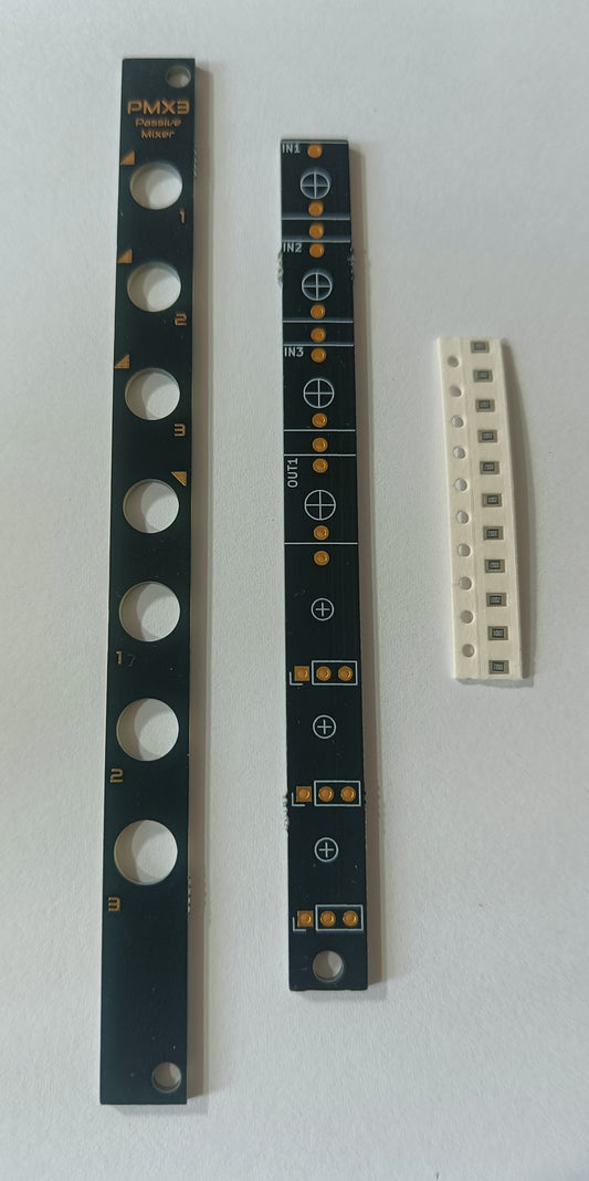 PMX3.2: PCB/panel set for 3-channel passive mixer (2HP)